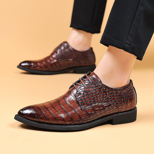 Zapatos de Cuero Inglés Grano Pez para Hombre - Estilo Business Casual