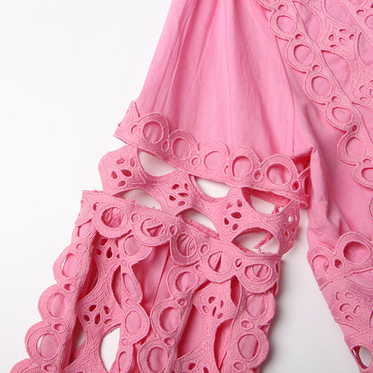 Conjunto de Dos Piezas: Blusa Manga Larga con Cuello de Encaje y Falda Cintura Alta - Image 23