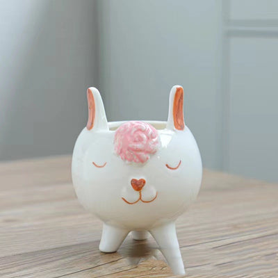 Maceta Decorativa Pintada a Mano con Diseños de Animales para Plantas - Image 10