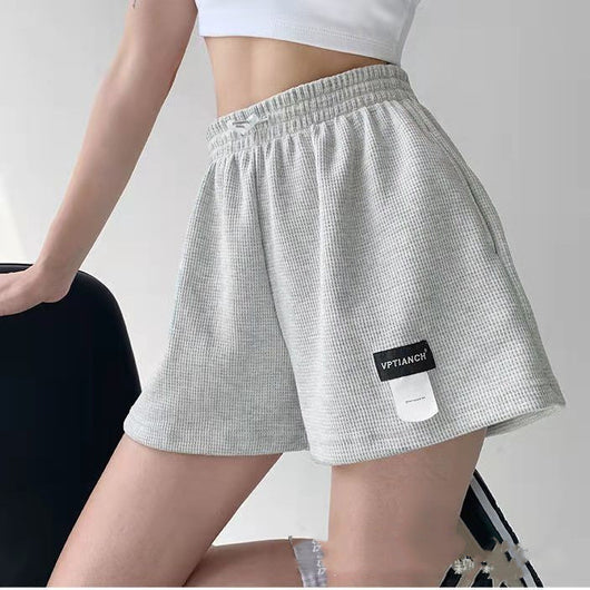 Shorts Deportivos de Cintura Alta con Letras y Cordón Ajustable para Mujer - Image 5