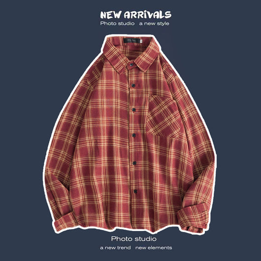 Abrigo Retro de Cuadros para Hombre - Estilo Suelto y Personalidad - Image 10