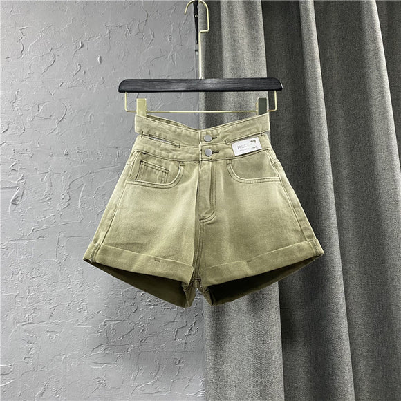 Shorts de Mezclilla Ancho Degradado para Mujer