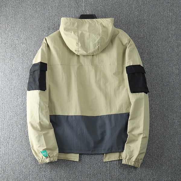 Chaqueta de Trabajo Hip Hop con Capucha y Múltiples Bolsillos