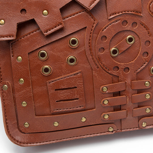Mochila Steampunk Vintage de Estilo Europeo con Detalles en Engranajes - Image 16