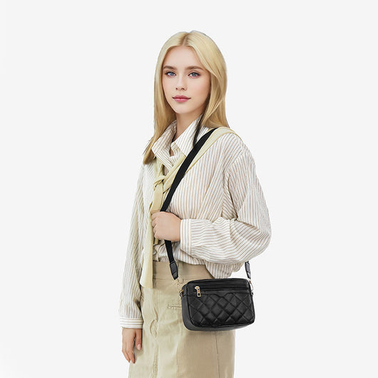 Bolso Bandolera Cuadrado Pequeño con Bordado y Tirador Lateral para Mujer - Image 3