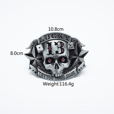 Cinturón de Cuero para Hombre con Hebilla Calavera Skateboard - Image 3