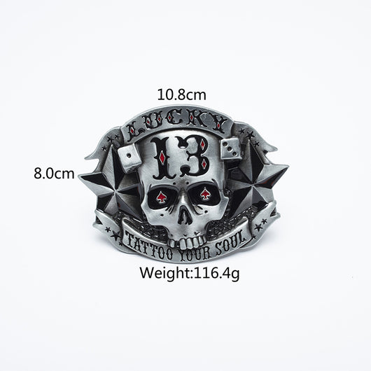 Cinturón de Cuero para Hombre con Hebilla Calavera Skateboard - Image 3