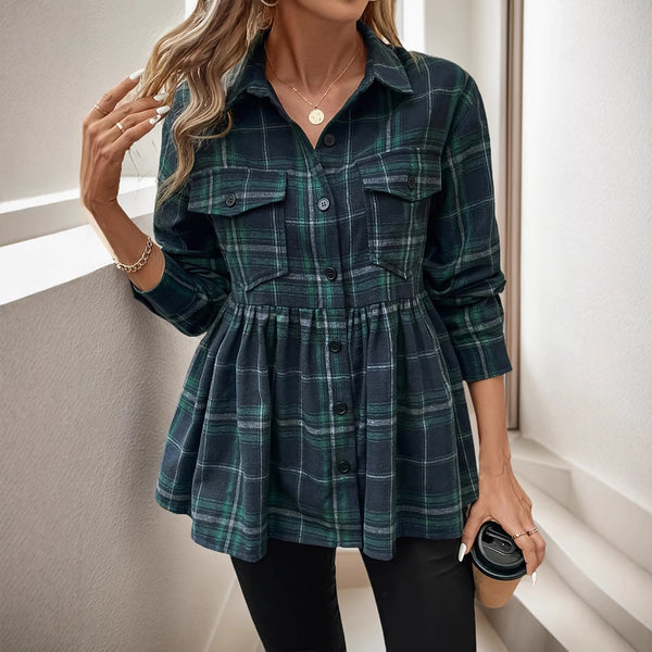 Blusa Elegante con Rayas Verdes