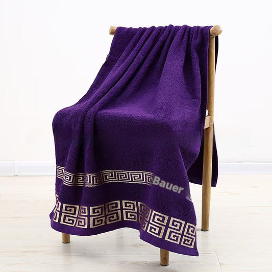 Toalla de Baño Jacquard de Algodón con Diseño Satinado Ancho