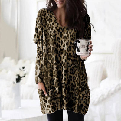 Blusa Casual Estampado Leopardo de Manga Larga para Mujer - Image 4