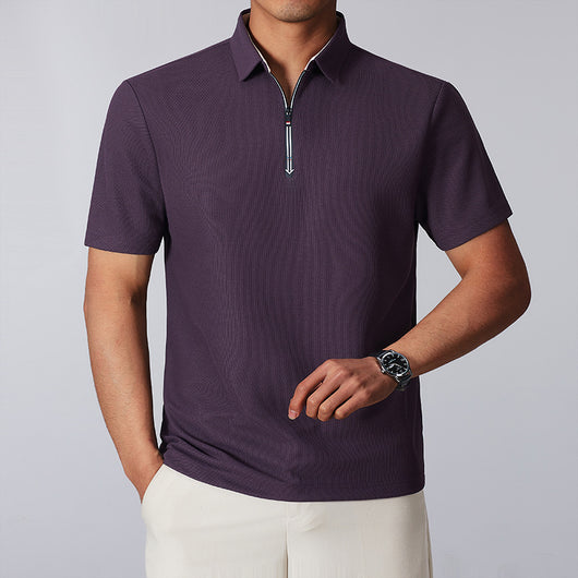 Camisa Casual Hombre Cuello Alto con Cierre - Manga Corta Transpirable - Image 4