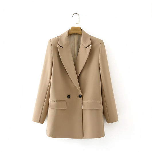 Blazer Oversize Doble Botonadura Color Sólido - Image 24