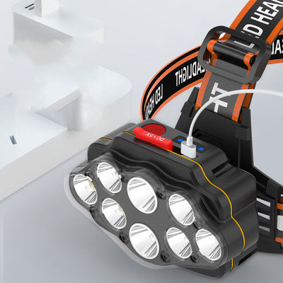Linterna Frontal LED Recargable para Pesca Nocturna - 8 Luces Potentes - Image 8