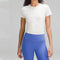 Chaqueta Yoga Mujer Cuello Redondo Manga Corta Elástica