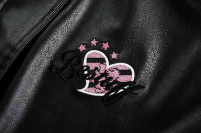 Chaqueta de Solapa Negra con Encaje y Bordado Love Number para Mujer - Image 13