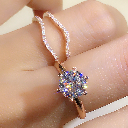 Anillo Doble en Oro 18K con Mosonita para Mujer - Juego de Pareja - Image 5