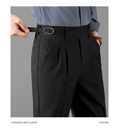 Pantalones Slim Fit de Corte Recto Estilo Británico para Hombre - Image 24