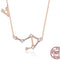 Colar Doze Constelações S925 Prateado Europeu E Americano Moderno Banhado A Ouro Rosa Colar Corrente Clavícula Ouro Rosa Libra