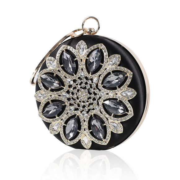 Bolso de Noche Mujer Elegante con Cristales Diamante - Cartera de Fiesta