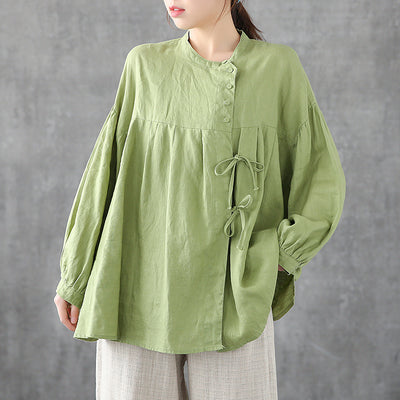 Camisa Holgada de Algodón y Lino Talla Grande - Image 3