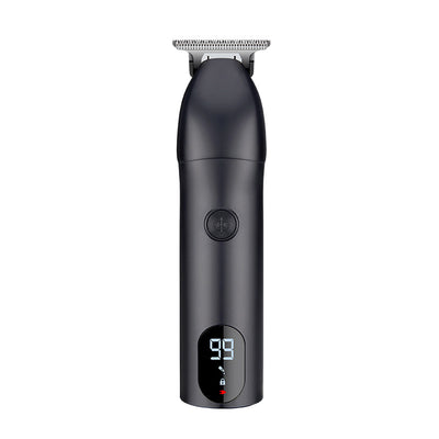 Professional electric hair clipper with a colorful graffiti design, digital display, and a set of guide combs. - Image 4