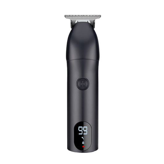 Professional electric hair clipper with a colorful graffiti design, digital display, and a set of guide combs. - Image 4