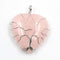 Peach Heart-shaped Lovers Pendant Natural Crystal Tree Of Life Necklace Rosado