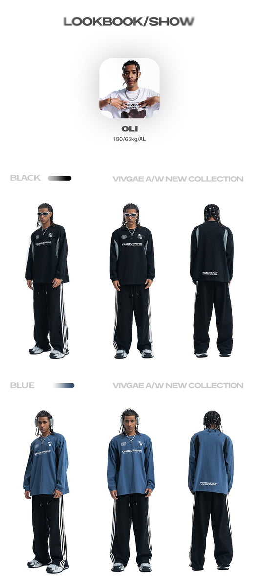Camiseta Raglan Retro con Costuras Diseño para Hombre Otoño Invierno - Image 9