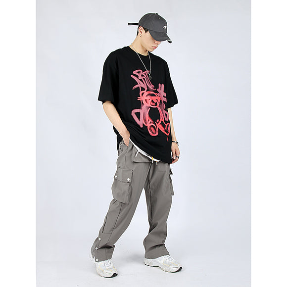 Pantalones Casuales Holgados Harajuku con Múltiples Bolsillos para Hombre
