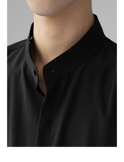 Camisa Cuello Mao Manga Corta Estilo Chino - Image 27