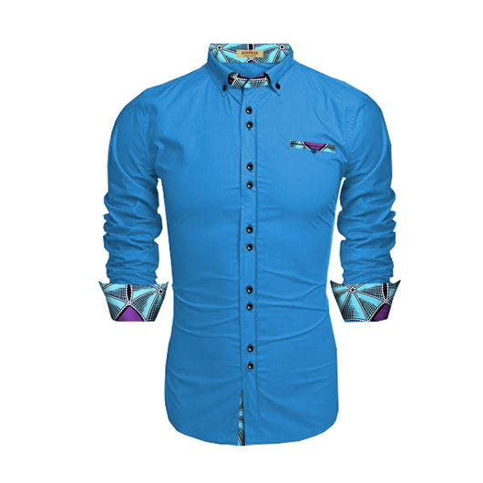 Camisa Étnica Africana Estampada en Batik de Algodón para Hombre - Image 3