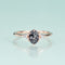 Anillo de Plata 925 con Cristal Negro y Gema de Oro Rosado