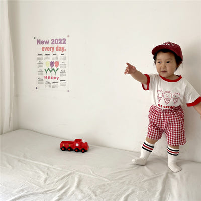 Conjunto Infantil Helado a Cuadros - Playera Manga Corta - Image 16