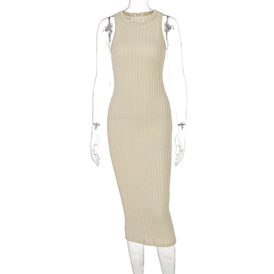 Vestido Tejido sin Mangas Cuello Redondo para Mujer - Estilo Otoño - Image 3