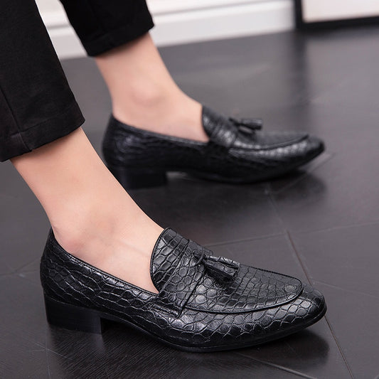 Zapatos de Cuero Elegantes Transpirables con Punta Afilada y Borlas para Hombre - Image 2