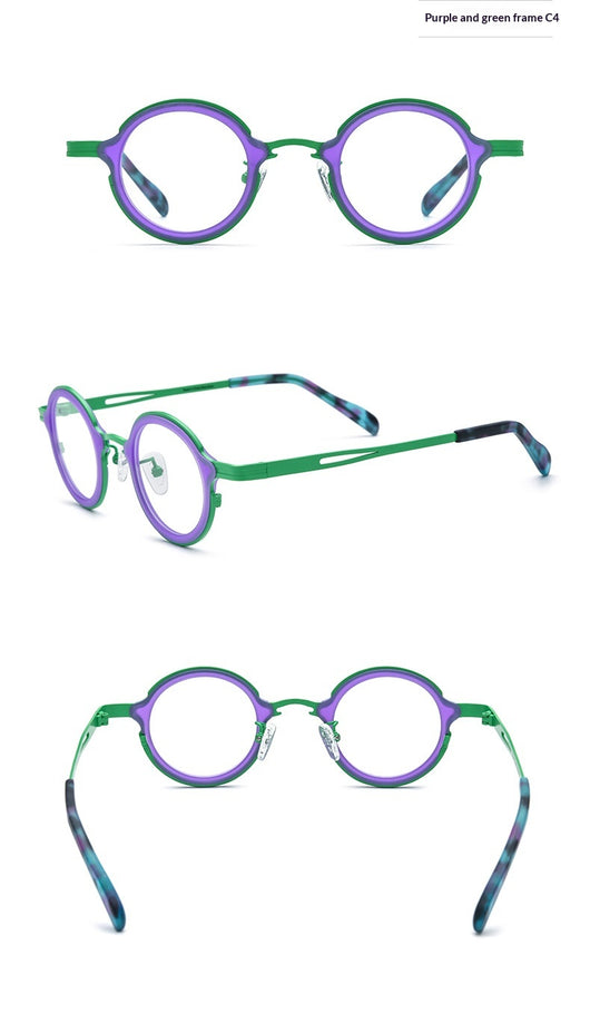 Armazón de Gafas Redondo en Titanio Ensamblado - Image 17