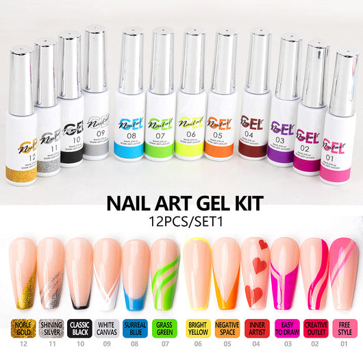 Kit de 12 Colores de Gel Fotopolimerizable 3D con Efecto Spray para Diseño de Uñas - Image 2