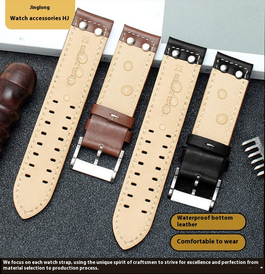 Correa de Reloj Cuero Khaki Field 20-22mm - Primera Capa Premium - Image 15