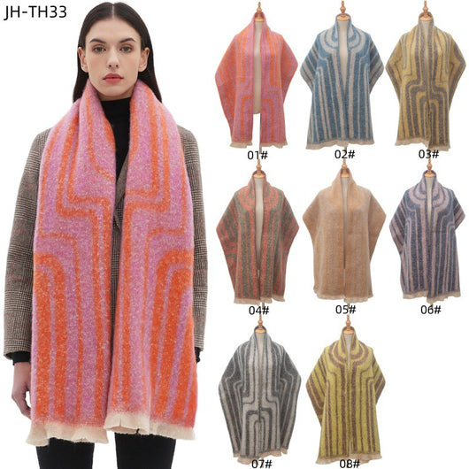 Bufanda Chal Tejida Jacquard Otoño Invierno Europeo Americano
