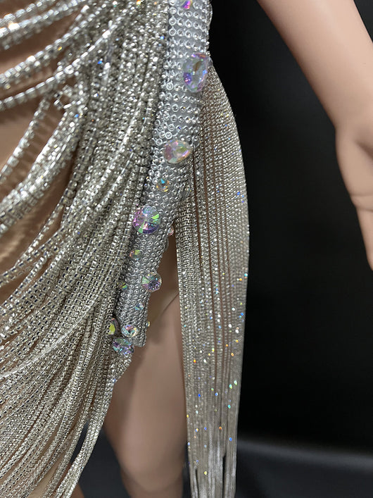 Vestido de Fiesta Elegante con Borlas de Cristal para Sesión Fotográfica de Cumpleaños - Image 17