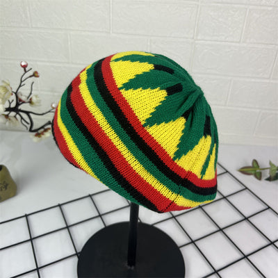 Boina de Lana Tejida a Mano - Diseño Bloques de Color Jamaica - Image 2