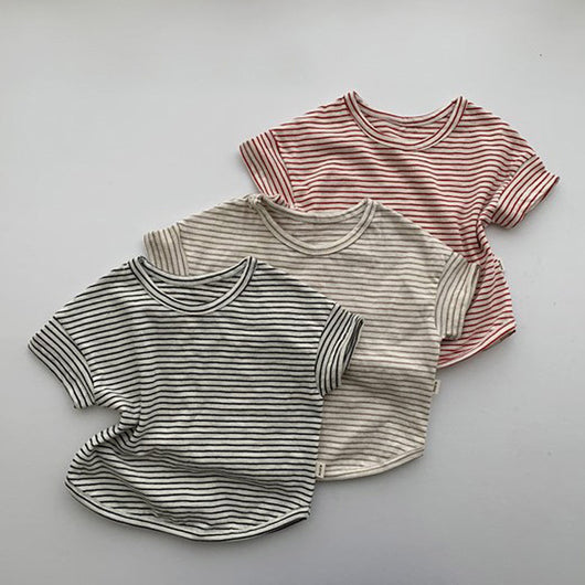 Playera de Rayas para Bebé - Manga Corta Unisex Verano - Image 6