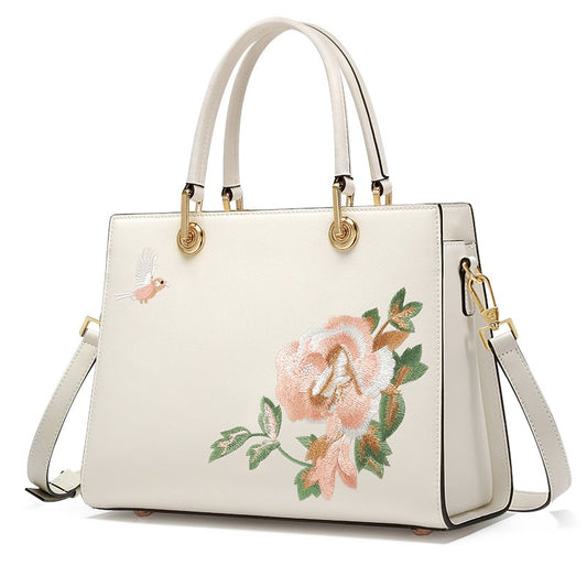 Bolso Portátil de Cuero Bordado para Mujer - Image 2