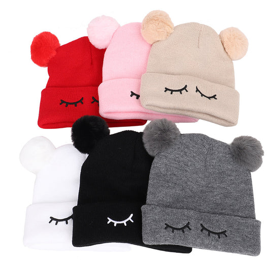 Gorro de Lana Infantil con Bordado de Osito Guiñador