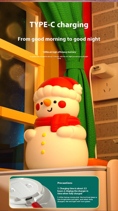 Lámpara Nocturna Muñeco de Nieve - Luz LED Suave para Dormitorio Infantil - Image 10