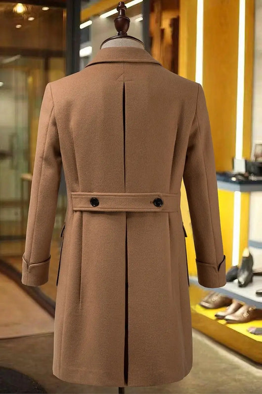 Abrigo de Lana Tipo Gabardina Doble Botonadura Slim Fit para Otoño e Invierno - Image 11
