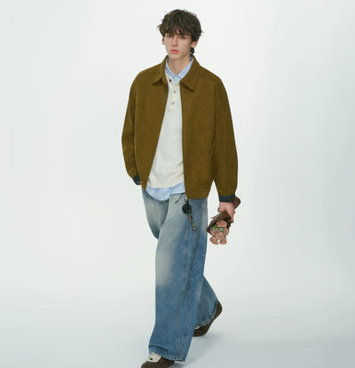 Chaqueta de Pana Estilo Granero Retro Americano con Cuello Tipo Camisero - Image 11