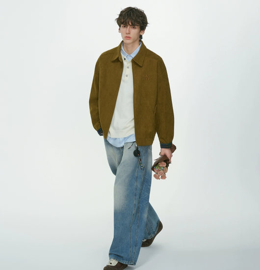 Chaqueta de Pana Estilo Granero Retro Americano con Cuello Tipo Camisero - Image 11