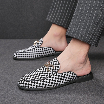 Pantuflas de Cuero para Hombre sin Talón - Cómodas y Fáciles de Poner