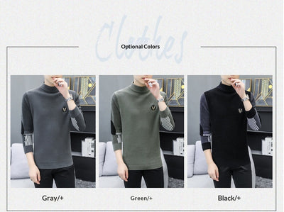 Suéter Tejido Grueso para Hombre con Cuello Medio Alto - Image 12